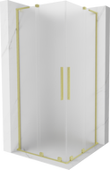 Mexen Velar L Duo cabine de douche coulissante 90 x 90 cm, givré, or brossé - 871-090-090-02-33-55