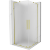 Mexen Velar L Duo cabine de douche coulissante 100 x 100 cm, givre, or brossé - 871-100-100-02-33-55