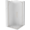 Mexen Velar L Duo cabine de douche coulissante 80 x 80 cm, givré, nickel brossé - 871-080-080-02-33-97