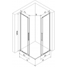 Mexen Velar L Duo cabine de douche coulissante 80 x 80 cm, givré, nickel brossé - 871-080-080-02-33-97