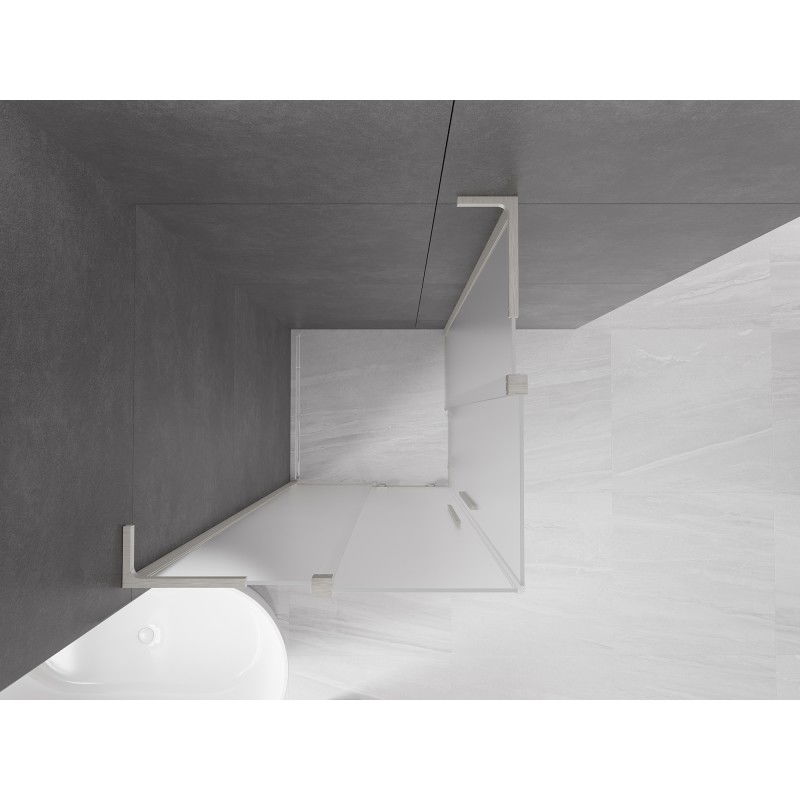 Mexen Velar L Duo cabine de douche coulissante 100 x 100 cm, givre, nickel brossé - 871-100-100-02-33-97