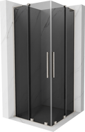 Mexen Velar L Duo cabine de douche coulissante 90 x 90 cm, graphite, nickel brossé - 871-090-090-02-43-97