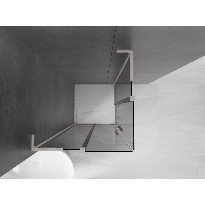 Mexen Velar L Duo cabine de douche coulissante 80 x 80 cm, graphite, nickel brossé - 871-080-080-02-43-97