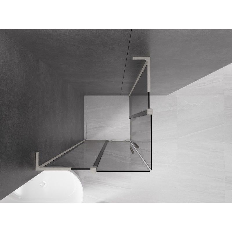 Mexen Velar L Duo cabine de douche coulissante 90 x 90 cm, graphite, nickel brossé - 871-090-090-02-43-97