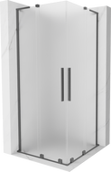 Mexen Velar L Duo cabine de douche coulissante 80 x 80 cm, givré, gun metal - 871-080-080-02-33-95