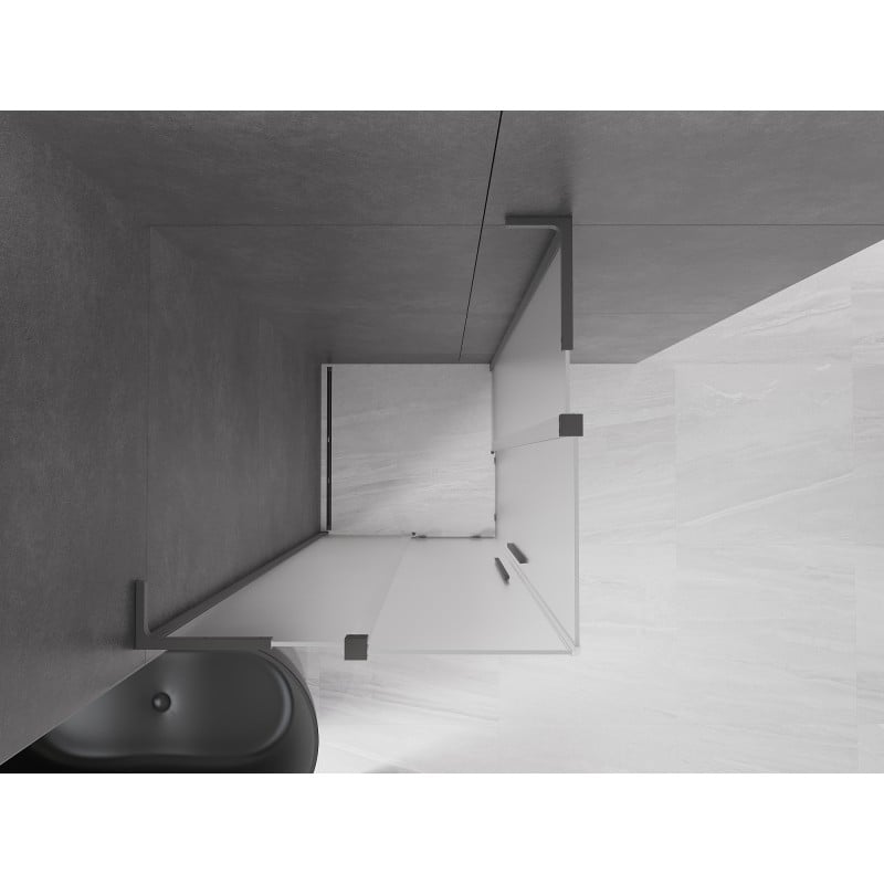 Mexen Velar L Duo cabine de douche coulissante 90 x 90 cm, givrée, gun metal - 871-090-090-02-33-95