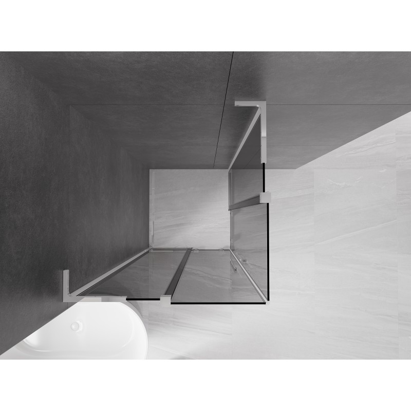 Mexen Velar L Duo cabine de douche coulissante 80 x 80 cm, graphite, chrome - 871-080-080-02-43-01