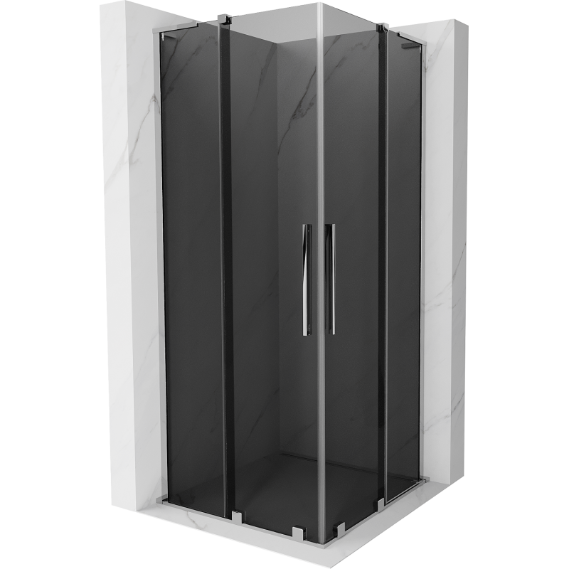 Mexen Velar L Duo cabine de douche coulissante 90 x 90 cm, graphite, chrome - 871-090-090-02-43-01