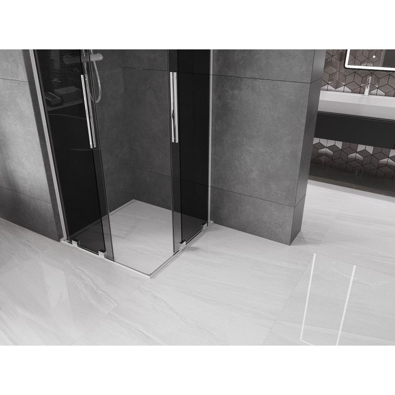 Mexen Velar L Duo cabine de douche coulissante 90 x 90 cm, graphite, chrome - 871-090-090-02-43-01
