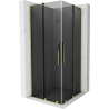 Mexen Velar L Duo cabine de douche coulissante 90 x 90 cm, graphite, or - 871-090-090-02-43-50