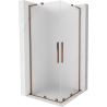Cabine de douche Mexen Velar L Duo coulissante 100 x 100 cm, givrée, or rose - 871-100-100-02-33-60