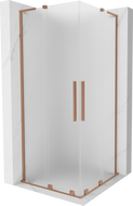 Cabine de douche coulissante Mexen Velar L Duo 90 x 90 cm, givrée, cuivre brossé - 871-090-090-02-33-65