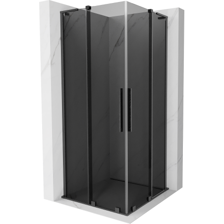 Mexen Velar L Duo cabine de douche coulissante 90 x 90 cm, graphite, gris canon brossé - 871-090-090-02-43-66