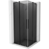 Mexen Velar L Duo cabine de douche coulissante 90 x 90 cm, graphite, gris canon brossé - 871-090-090-02-43-66