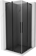 Mexen Velar L Duo cabine de douche coulissante 90 x 90 cm, graphite, gris canon brossé - 871-090-090-02-43-66