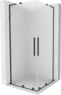 Mexen Velar L Duo cabine de douche coulissante 90 x 90 cm, givrée, gris canon brossé - 871-090-090-02-33-66