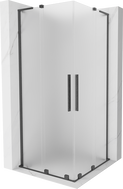 Mexen Velar L Duo cabine de douche coulissante 100 x 100 cm, givrée, gris canon brossé - 871-100-100-02-33-66