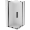 Mexen Velar L Duo cabine de douche coulissante 80 x 80 cm, givrée, noire - 871-080-080-02-33-70