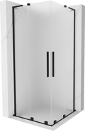 Mexen Velar L Duo cabine de douche coulissante 90 x 90 cm, givrée, noire - 871-090-090-02-33-70