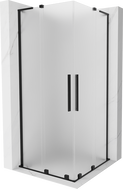 Mexen Velar L Duo cabine de douche coulissante 100 x 100 cm, givré, noir - 871-100-100-02-33-70