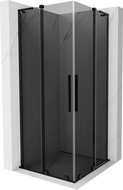 Mexen Velar L Duo cabine de douche coulissante 80 x 80 cm, graphite, noir - 871-080-080-02-43-70