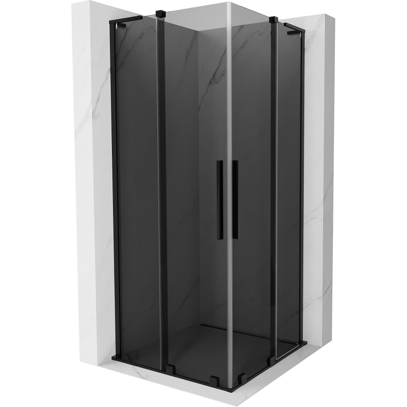 Mexen Velar L Duo cabine de douche coulissante 100 x 100 cm, graphite, noir - 871-100-100-02-43-70