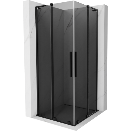 Mexen Velar L Duo cabine de douche coulissante 100 x 100 cm, graphite, noir - 871-100-100-02-43-70