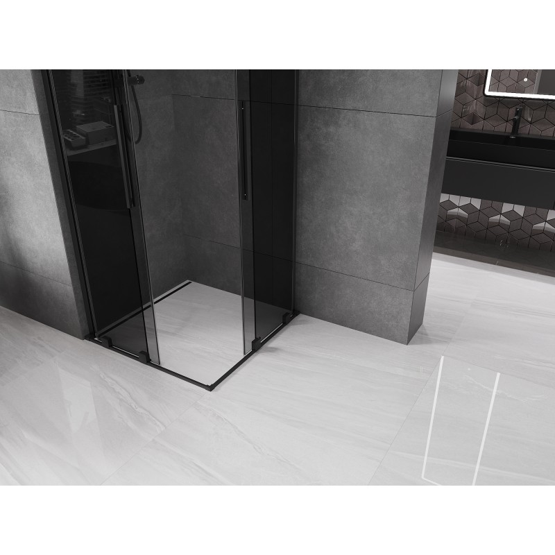 Mexen Velar L Duo cabine de douche coulissante 100 x 100 cm, graphite, noir - 871-100-100-02-43-70
