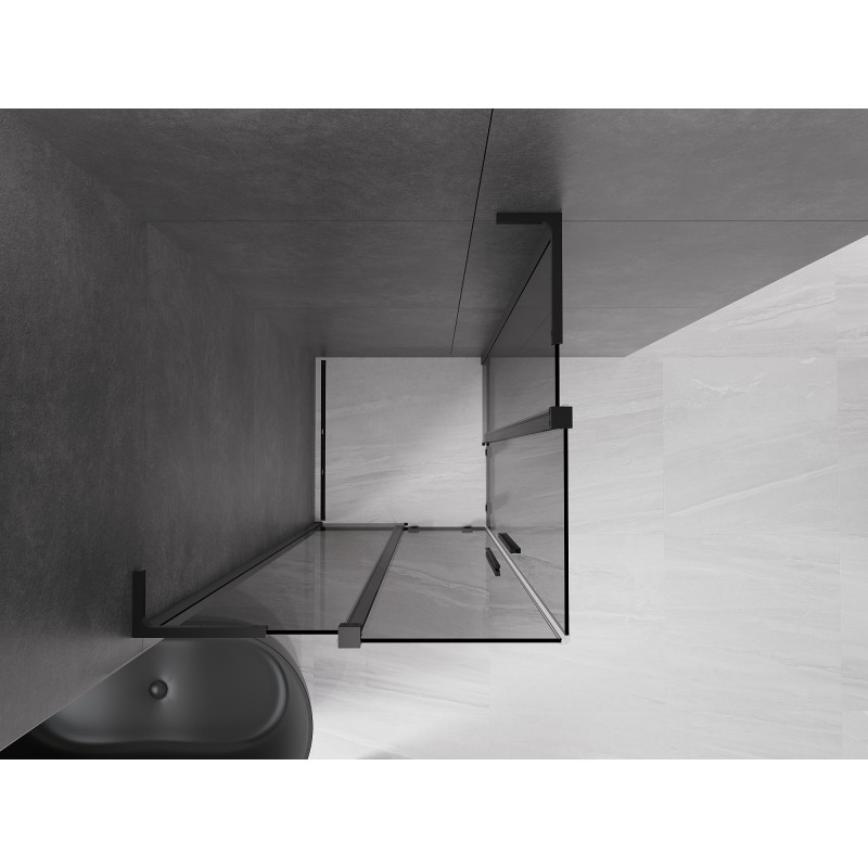 Mexen Velar L Duo cabine de douche coulissante 100 x 100 cm, graphite, noir - 871-100-100-02-43-70