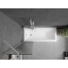 Mexen Next paroi de baignoire à 1 volet 50 x 150 cm, rayures, blanc - 895-050-000-00-09-20