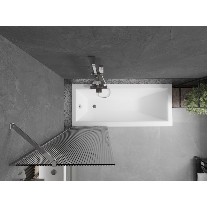 Mexen Next paroi de baignoire 1 volet 60 x 150 cm, rayures, chrome - 895-060-000-00-09-01