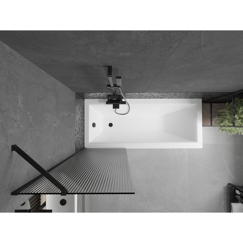 Mexen Next paroi de baignoire 1 volet 60 x 150 cm, rayures, noir - 895-060-000-00-09-70