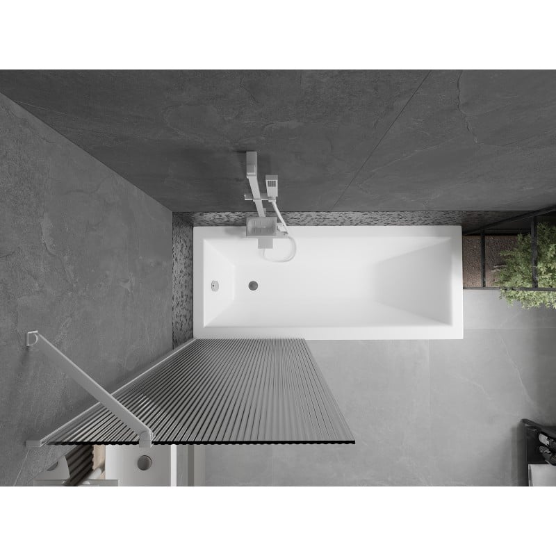 Mexen Next paroi de baignoire 1-volet 70 x 150 cm, rayures, blanc - 895-070-000-00-09-20