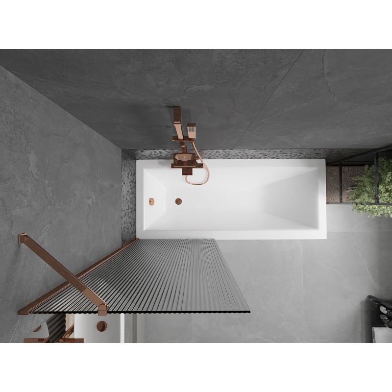 Mexen Next paroi de douche à 1 panneau 70 x 150 cm, rayures, or rose - 895-070-000-00-09-60