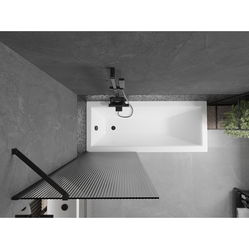 Mexen Next paroi de baignoire 1-volet 70 x 150 cm, rayures, noir - 895-070-000-00-09-70