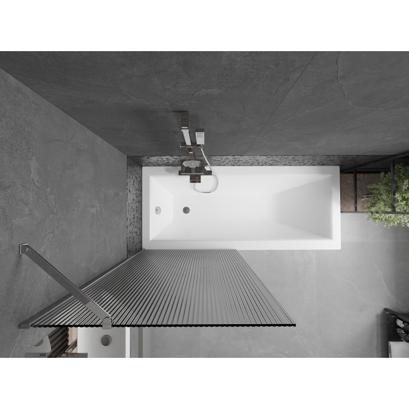 Mexen Next paroi de baignoire 1 battant 80 x 150 cm, stries, chrome - 895-080-000-00-09-01