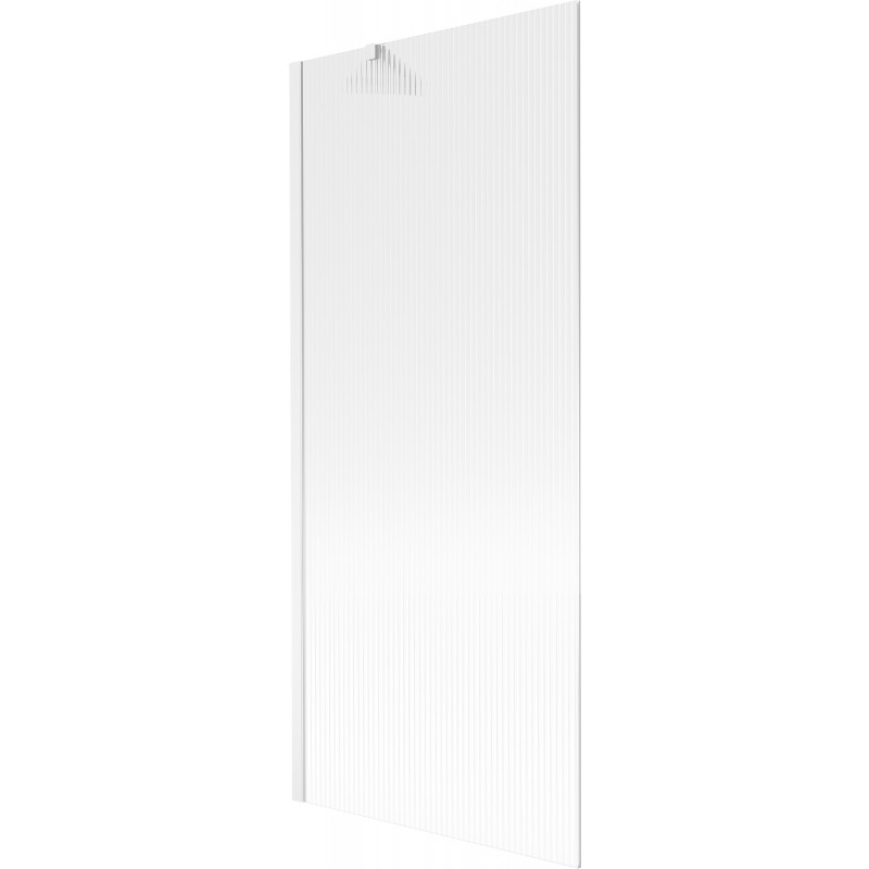 Mexen Next paroi de baignoire à 1 volet 80 x 150 cm, rayures, blanc - 895-080-000-00-09-20