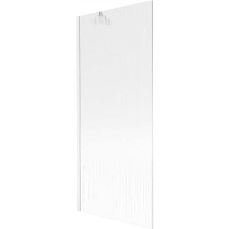 Mexen Next paroi de baignoire à 1 volet 80 x 150 cm, rayures, blanc - 895-080-000-00-09-20