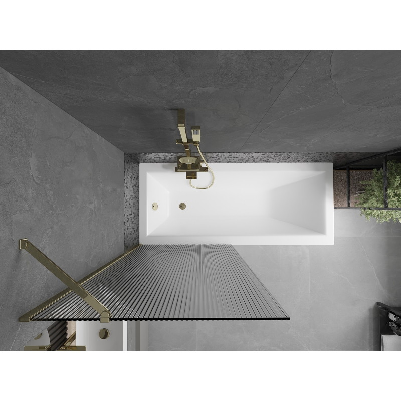Mexen Next paroi de douche à 1 volet 80 x 150 cm, rayures, or - 895-080-000-00-09-50