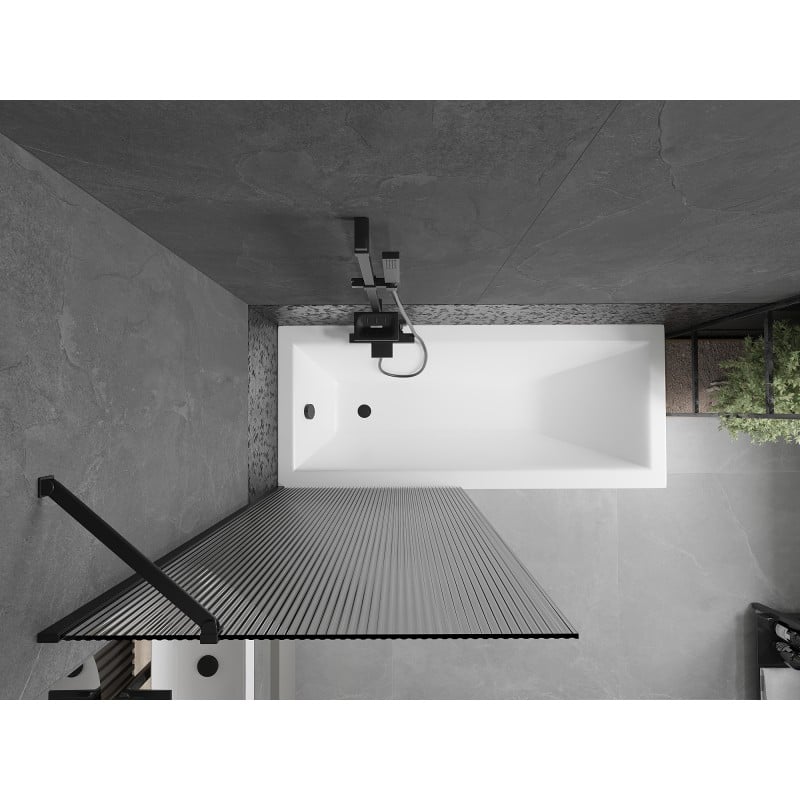 Mexen Next paroi de baignoire 1 pli 80 x 150 cm, rayé, noir - 895-080-000-00-09-70