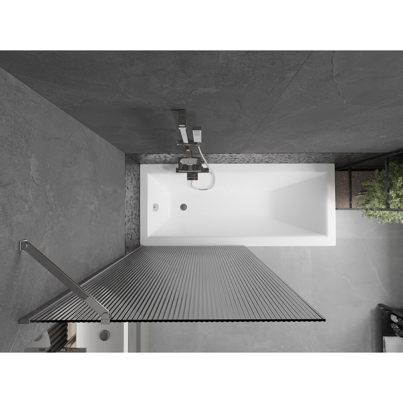 Mexen Next paroi de baignoire 1 volet 90 x 150 cm, rayures, chrome - 895-090-000-00-09-01