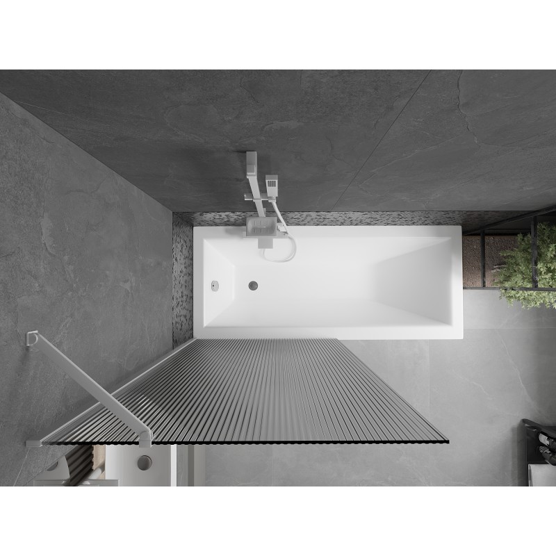 Mexen Next paroi de baignoire à 1 panneau 90 x 150 cm, rayures, blanc - 895-090-000-00-09-20