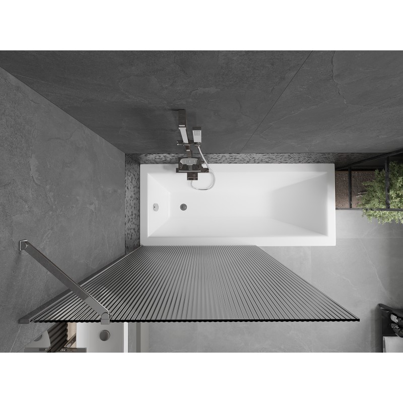 Mexen Next paroi de baignoire 1-volet 100 x 150 cm, rayures, chromé - 895-100-000-00-09-01