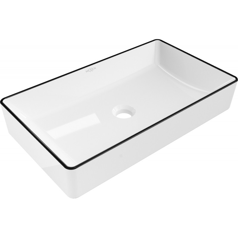 Mexen Nadia lavabo de comptoir 60 x 35 cm, Blanc/Noir - 21616007