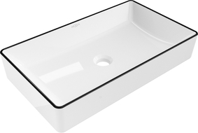 Mexen Nadia lavabo de comptoir 60 x 35 cm, Blanc/Noir - 21616007