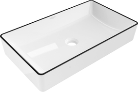 Mexen Nadia lavabo sur plan 62 x 35 cm, blanc/noir - 21616007