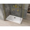 Mexen Omega cabine de douche coulissante 130 x 70 cm, transparente, or + receveur Flat - 825-130-070-50-00-4010