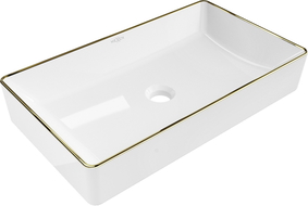 Mexen Nadia lavabo de comptoir 60 x 35 cm, blanche/bord en or - 21616005
