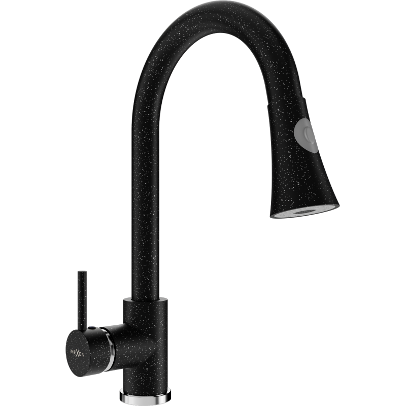 Mexen Elia robinet de cuisine, Noir moucheté - 670101-76
