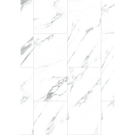 Mexen Glacier White échantillon de panneaux vinyles 610 x 305 mm SPC 6,5 mm, IXPE 1,5 mm, 4 V-Fuge, Jazz White - F1151-S